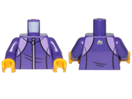 Torso Tracksuit with Medium Lavender Zipper and White Mountain Logo on Back Pattern / Dark Purple Arms / Yellow Hands