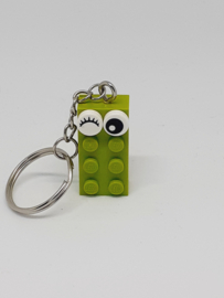 Lime Brick 2x4 sleutelhanger met knipoog