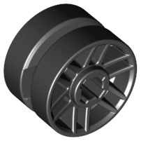 Wheel 14mm D. x 9.9mm with Center Groove, Fake Bolts and 6 Double Spokes