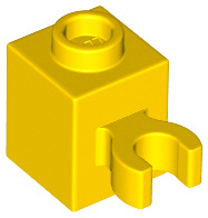 Brick, Modified 1 x 1 with Open O Clip (Vertical Grip) - Hollow Stud
