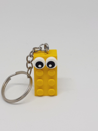 Yellow Brick 2x4 sleutelhanger met open ogen