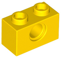 Yellow Technic, Brick 1 x 2 with Hole