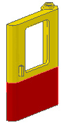 Yellow Door 1 x 4 x 5 Train Right with Red Bottom Half Pattern