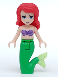 Ariel, Mermaid (Light Nougat) - Medium Lavender Shell Bra Top, Bright Green Tail, Medium Azure Eyes