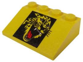 Slope 33 3 x 4 with Roaring Cheetah Head on Black Background Pattern