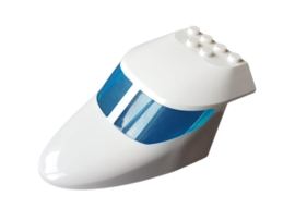 Aircraft Fuselage Forward Top Curved 6 x 10 x 4 with 2 Window Panes with Molded Trans-Light Blue Glass Pattern