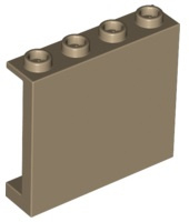 Dark Tan Panel 1 x 4 x 3 with Side Supports - Hollow Studs