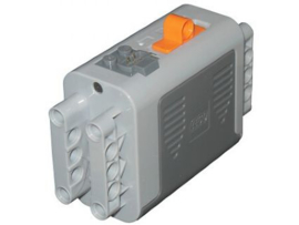 Electric 9V Battery Box 4 x 11 x 7 PF with Orange Switch and Dark Bluish Gray Covers