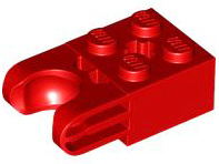 Technic, Brick Modified 2 x 2 with Ball Socket and Axle Hole - Straight Forks with Round Ends and Closed Sides