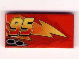 Tile 2 x 4 with Lightning, Exhaust Pipes and Offset '95' Pattern Model Right Side