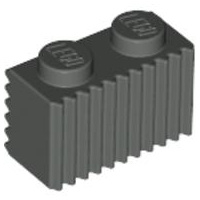 Brick, Modified 1 x 2 with Grille / Fluted Profile