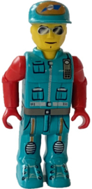 Crewman with Dark Turquoise Vest and Pants, Red Arms