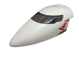 Aircraft Fuselage Forward Top Curved 8 x 16 x 5 with Trans-Brown Glass with Red Airline Bird and Stripes Pattern