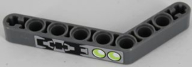 Technic, Liftarm, Modified Bent Thick 1 x 9 (6 - 4) with Lime Double Lights and Mechanical Pattern (Sticker) - Set 8118