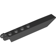 Black Hinge Plate 1 x 8 with Angled Side Extensions, 9 Teeth and Rounded Plate Underside