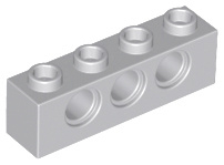 Light Bluish Gray Technic, Brick 1 x 4 with Holes