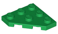 Green Wedge, Plate 3 x 3 Cut Corner