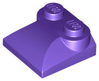 Slope, Curved 2 x 2 x 2/3 with Two Studs and Curved Sides