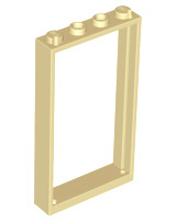 Door, Frame 1 x 4 x 6 with 2 Holes on Top and Bottom