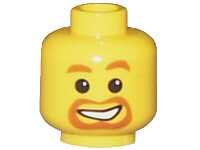 Minifigure, HeaBeard Around Mouth, White Smile, White Pupils Pattern - Blocked Open Stud