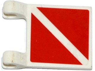 Flag 2 x 2 Square with 2 Red Triangles Pattern on Both Sides (Stickers) - Set 60095