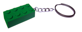 Dark Green Brick 2x4 sleutelhanger