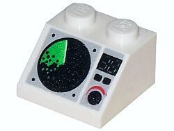 Slope 45 2 x 2 with Black and Green Radar Screen, Digital '38', Buttons, and Dial Pattern