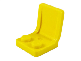 Yellow Minifigure, Utensil Seat (Chair) 2 x 2 with Center Sprue Mark