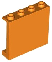 Orange Panel 1 x 4 x 3 with Side Supports - Hollow Studs