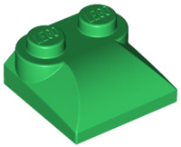 Slope, Curved 2 x 2 x 2/3 with Two Studs and Curved Sides
