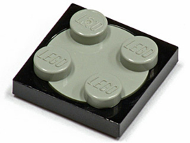 Turntable 2 x 2 Plate with Light Gray Top (3680 / 3679)