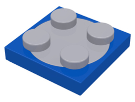 Turntable 2 x 2 Plate with Light Bluish Gray Top (3680 / 3679)