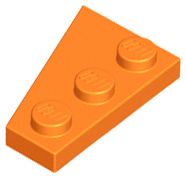 Orange Wedge, Plate 3 x 2 Right