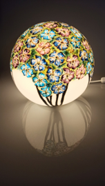 Lamp 81 blauwe en paarse bloemen