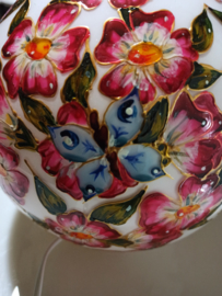 Lamp 91 roze bloemen blauwe vlinders