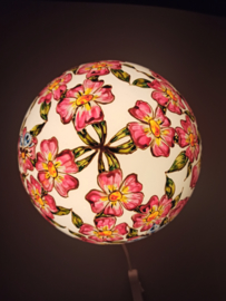 Lamp 91 roze bloemen blauwe vlinders