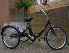 Huskey 6 driewieler 24 inch mat zwart