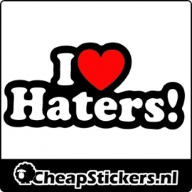 I LOVE HATERS STICKER