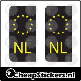 NL KENTEKEN STICKERSET ZWART