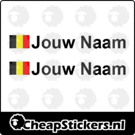 NAAM STICKERSET MET BE VLAG 20CM