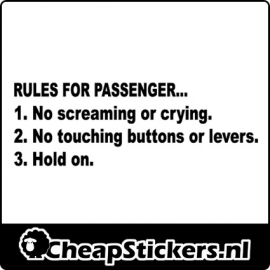 RULES FOR PASSENGER STICKER