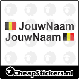 ARIAL NAAM STICKERSET MET BE VLAG (1 NAAM)