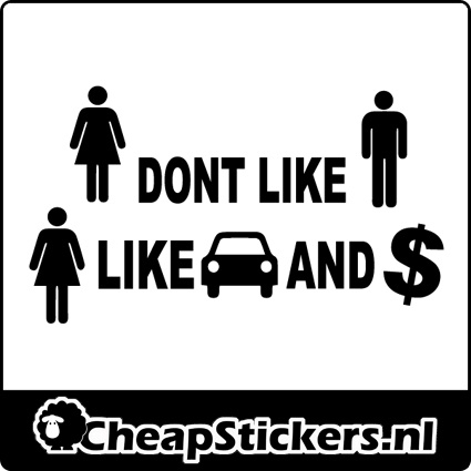 GIRLS LIKE CARS AND $ STICKER