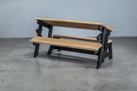 Tafel & Bank 2in1 gemaakt van Staal en Douglashout