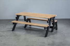 Tafel & Bank 2in1 gemaakt van Staal en Douglashout