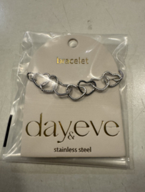 Go Dutch Label armband linked hearts bracelet zilver