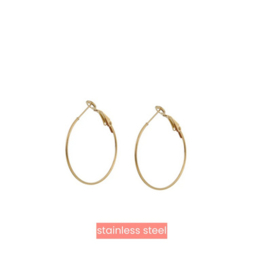 Go Dutch Label oorbellen Essential Hoop - 14K - 30x1.2 mm