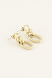 My Jewellery oorbellen | ovale oorbellen met structuur goud