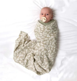 A Little Lovely Company swaddle | leaves taupe