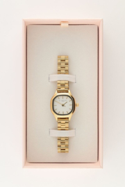 My Jewellery vintage vierkant horloge met schakelband goud